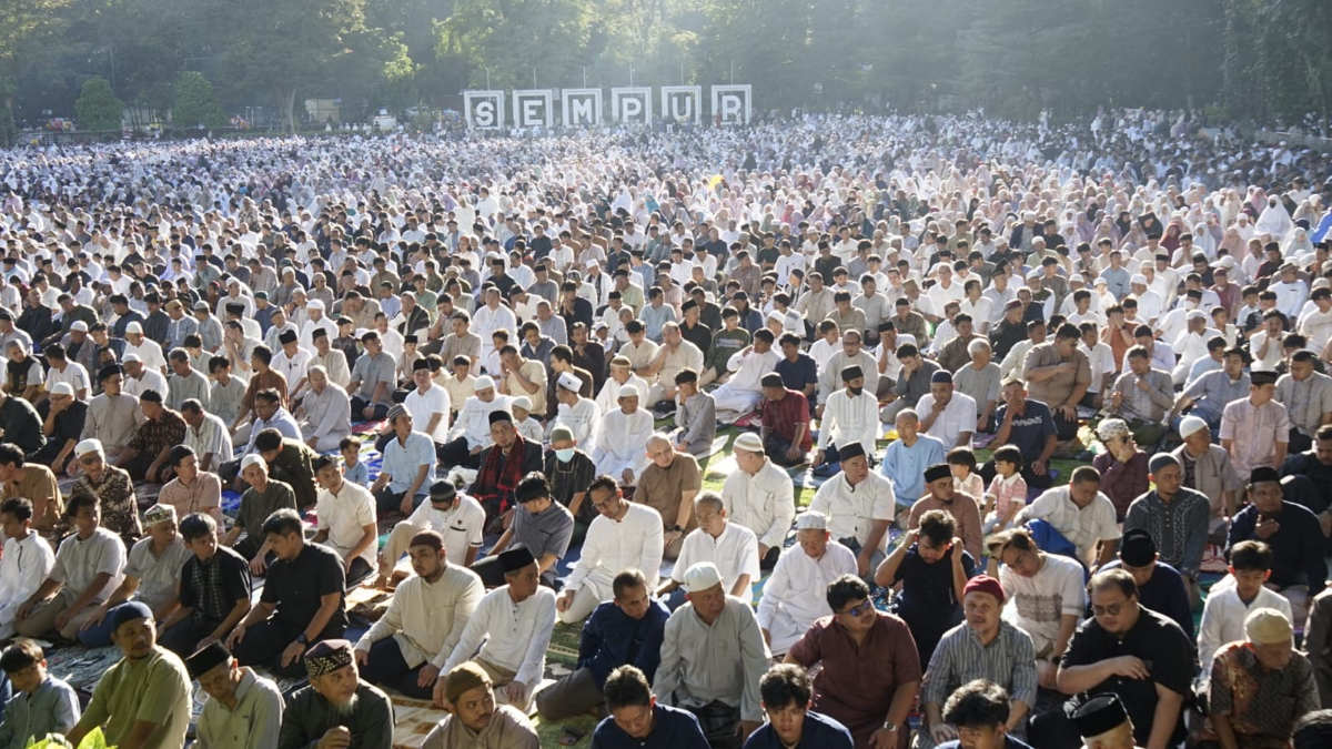 Jamaah Muhammadiyah Bogor gelar Shalat IdulFitri di Lapangan Sempur Kota Bogor, Jumat, 20 Maret 2026.