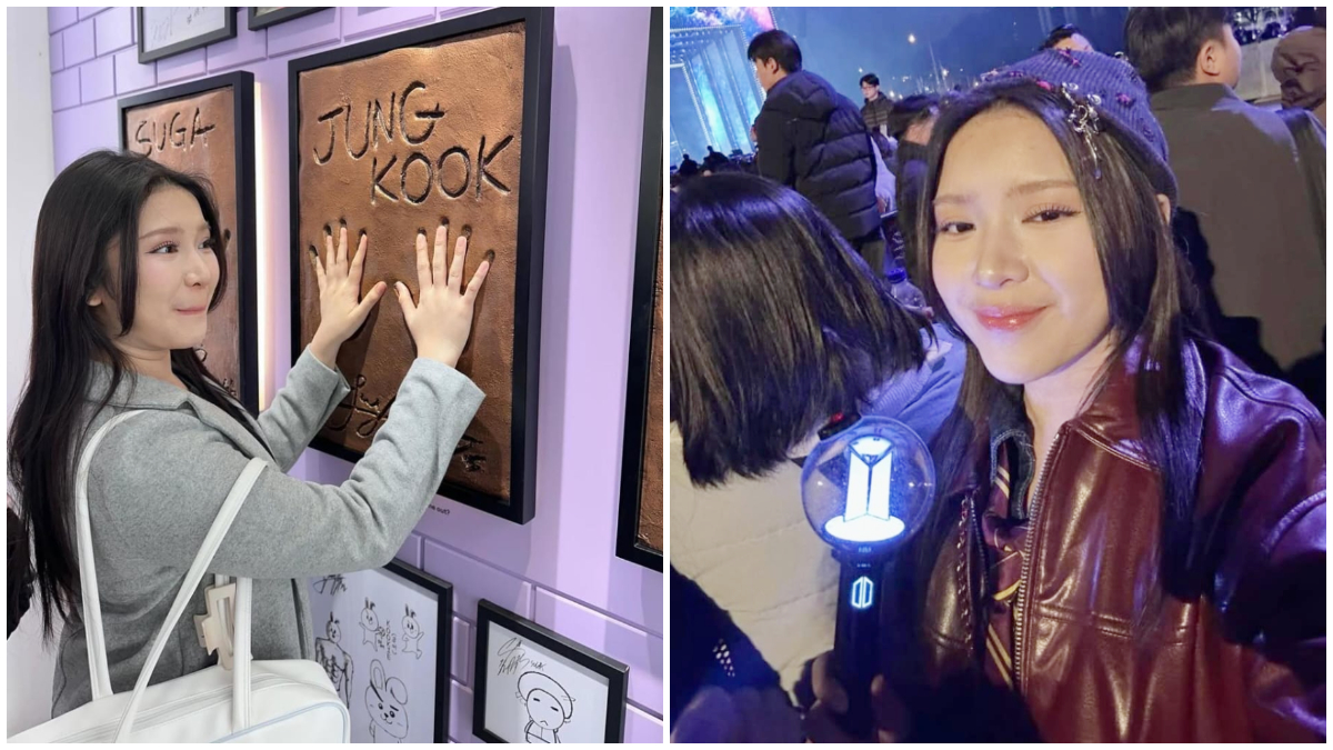 Tiara Andini saat menghadiri konser comeback BTS di Seoul, Korea Selatan.