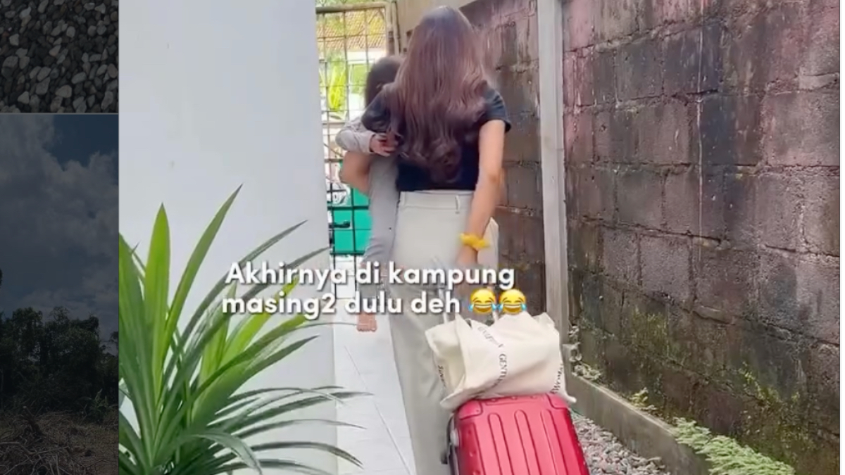 Konten pasangan muda di Instagram yang mudik lebaran dan salat Idulfitri terpisah.