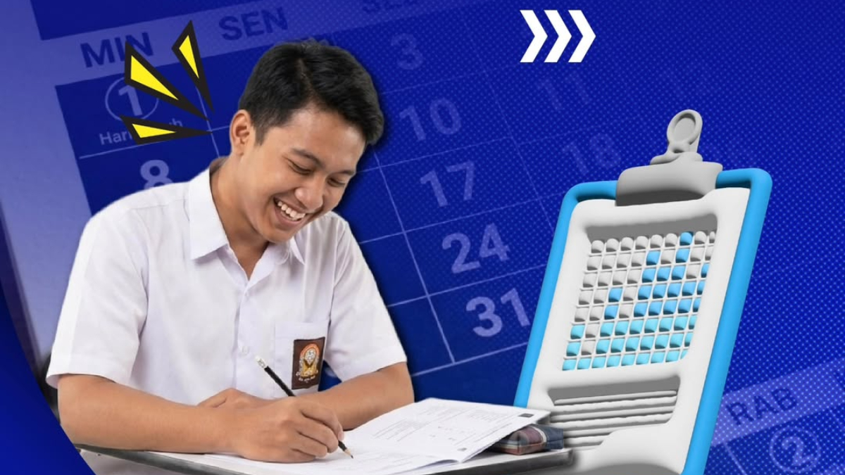Ilustrasi siswa yang sedang membuat portofolio untuk pendaftaran UTBK SNBT 2026