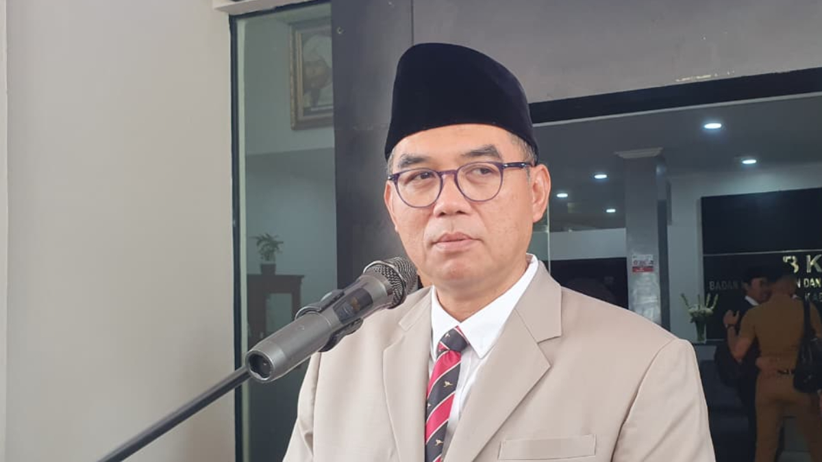 Sekretaris Daerah (Sekda) Kabupaten Bogor, Ajat Rochmat Jatnika saat menyampaikan keterangan.