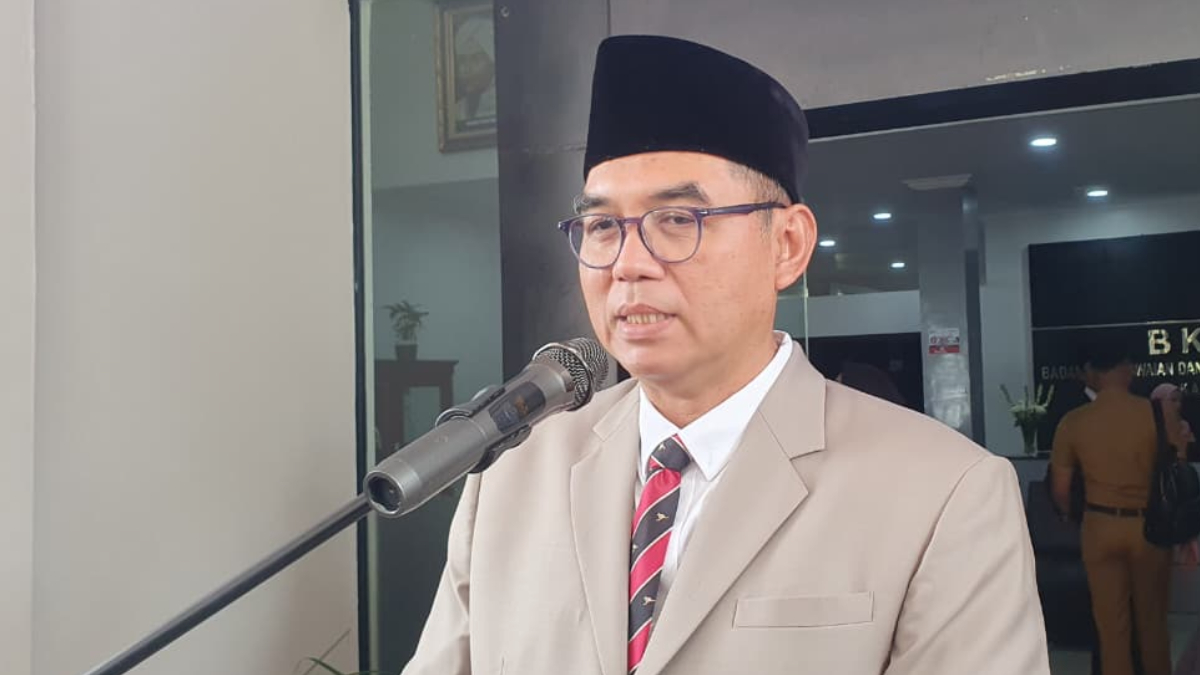 Sekretaris Daerah (Sekda) Kabupaten Bogor, Ajat Rochmat Jatnika saat menyampaikan keterangan.