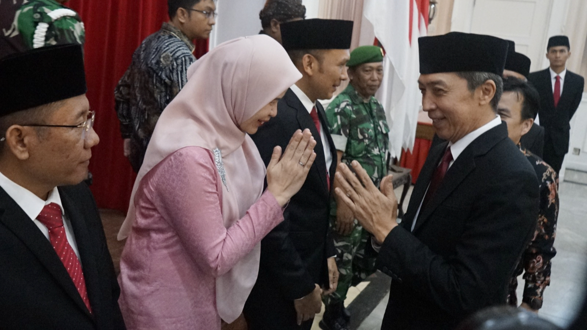 Wali Kota Bogor Dedie A Rachim usai dalam pelantikan Direksi Perumda Tirta Pakuan Kota Bogor.