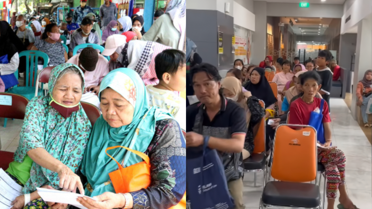 Ilustrasi KPM bansos mengambil dana bantuan dari pemerintah.