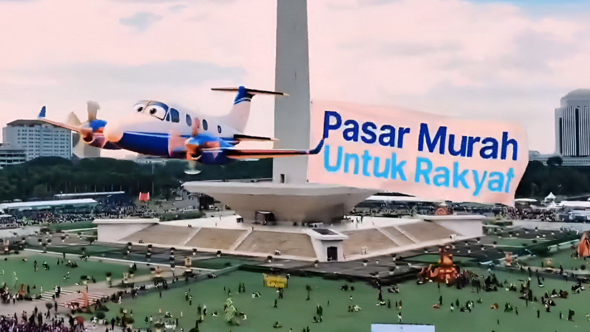 Ilustrasi pembukaan acara pasar murah di Monas