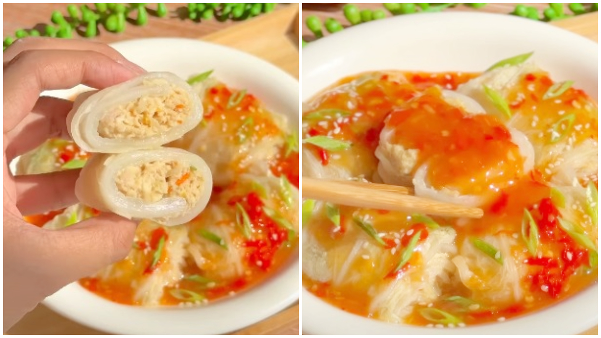Tampilan sawi gulung ayam