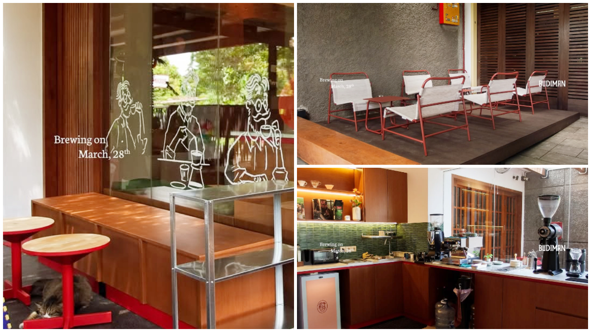 Suasana interior Budiman Roastery di Bogor dengan konsep minimalis dan nuansa hangat.