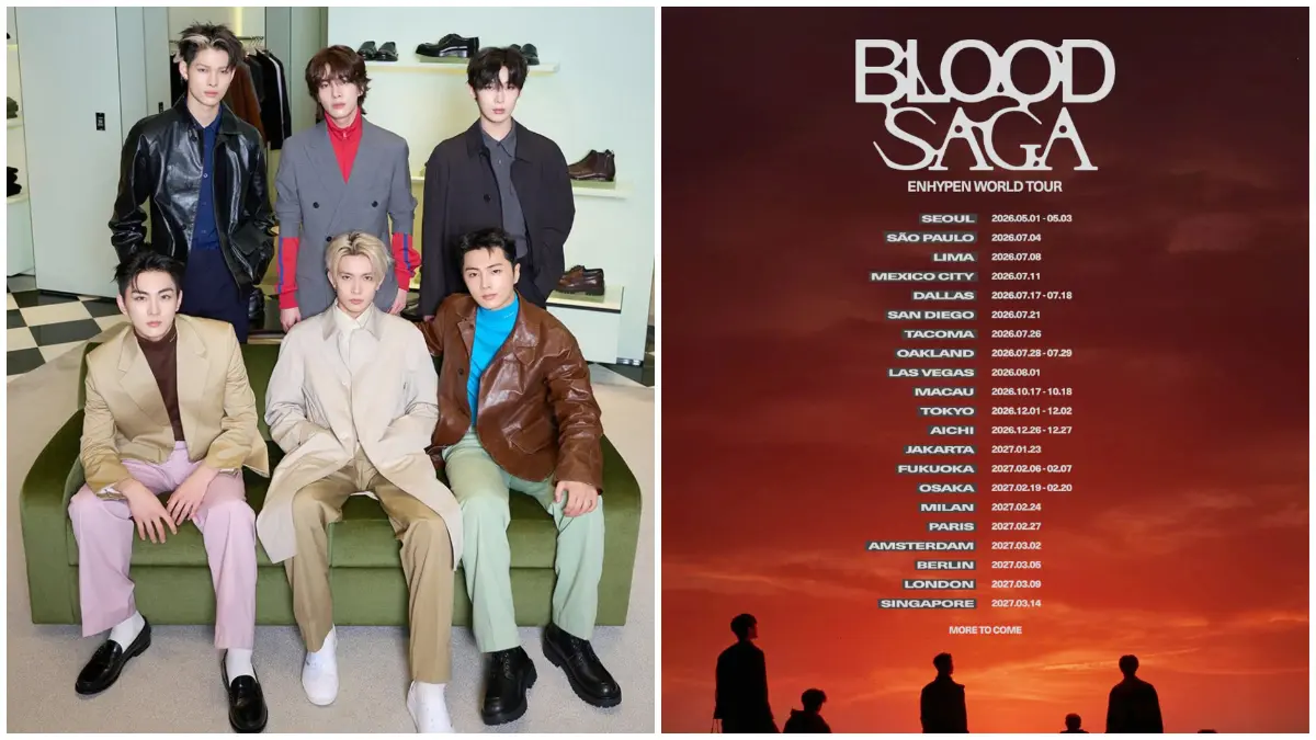 Poster jadwal ENHYPEN World Tour Blood Saga. (Foto&nbsp;: X @BELIFTLAB dan Instagram @enhypen)