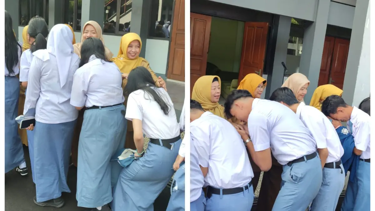 Halal Bihalal civitas SMAN 5 Kota Bogor di hari pertama sekolah. Foto: SMAN 5 for Radar Bogor