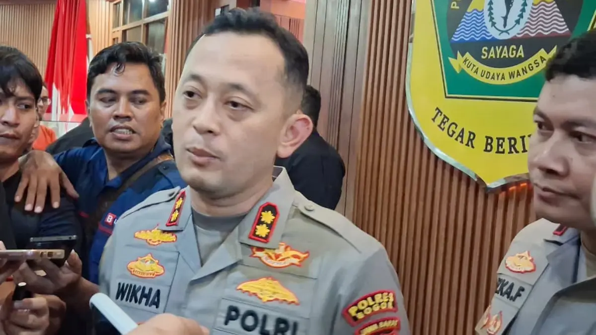 Kapolres Bogor, AKBP Wikha Ardilestanto saat menyamapikan keterangan kepada wartawan, Kamis, 2 April 2026. Foto: Muhammad Ali/Radar Bogor