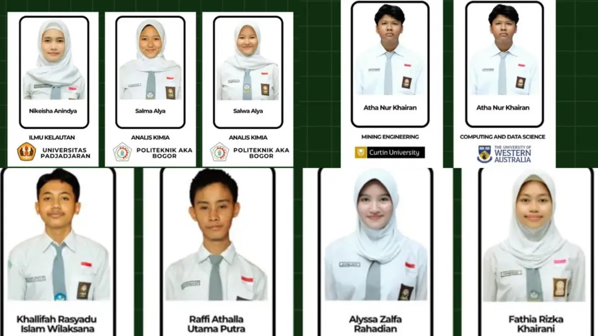 Pelajar SMA YPHB Kota Bogor yang lolos seleksi masuk perguruan tinggi di dalam maupun luar negeri. Foto: Instagram