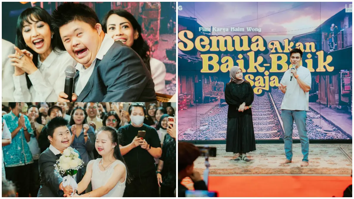 Momen kebersamaan Alim dan Vanessa saat tampil dalam perayaan Hari Film Nasional yang diinisiasi oleh Baim Wong. (Foto: Instagram @baimwong)