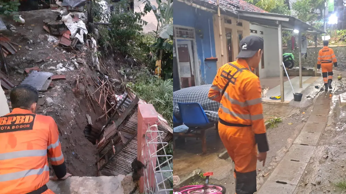 Banjir lintasan dan tanah longsor terjadi di beberapa wilayah di Kota Bogor, Sabtu, 4 April 2026. Foto: Dok. BPBD Kota Bogor