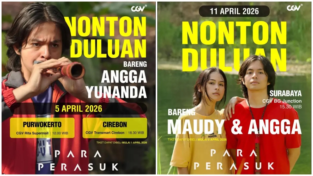 Jadwal nonton duluan film Para Perasuk di berbagai kota bersama para pemain. (Foto: Instagram @filmparaperasuk)