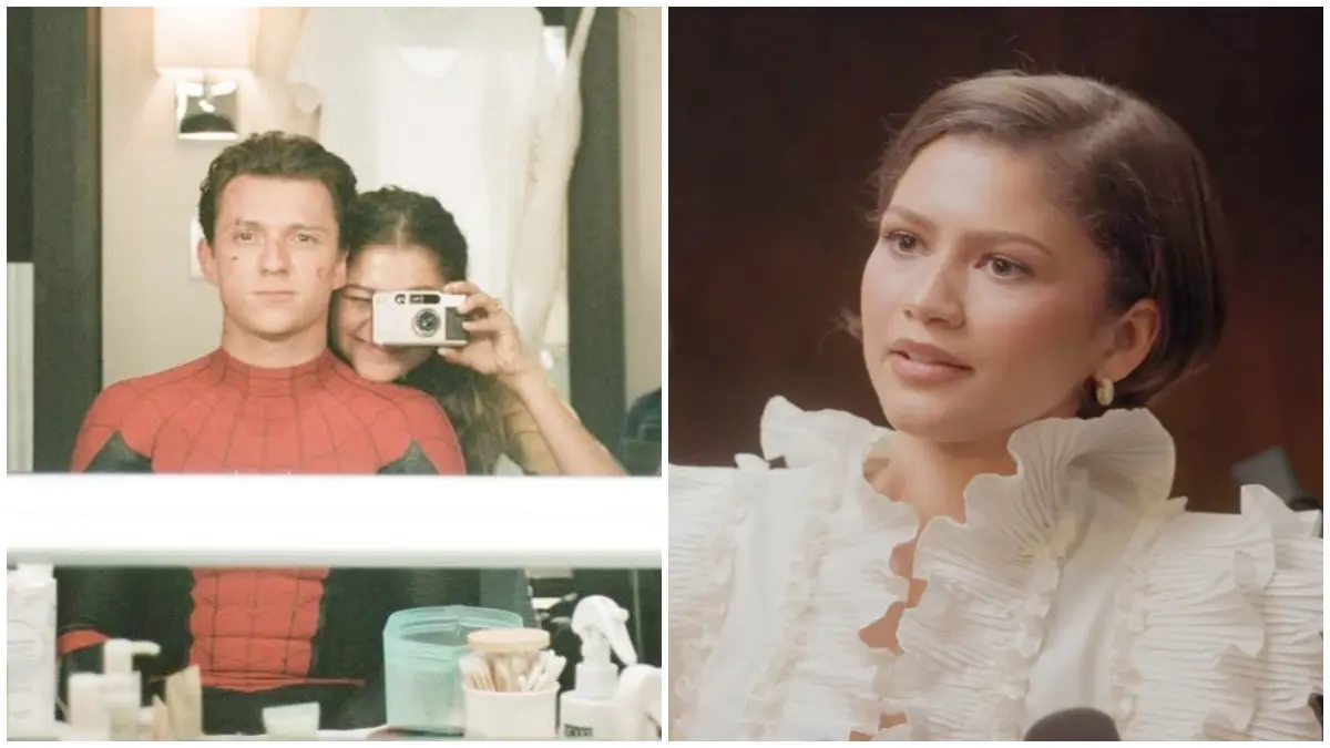 Potret Zendaya dan Tom Holland serta cuplikan interview Zendaya bersama The New York Times. (Foto: Instagram @tomholland2013 dan YouTube @NYTPodcasts)