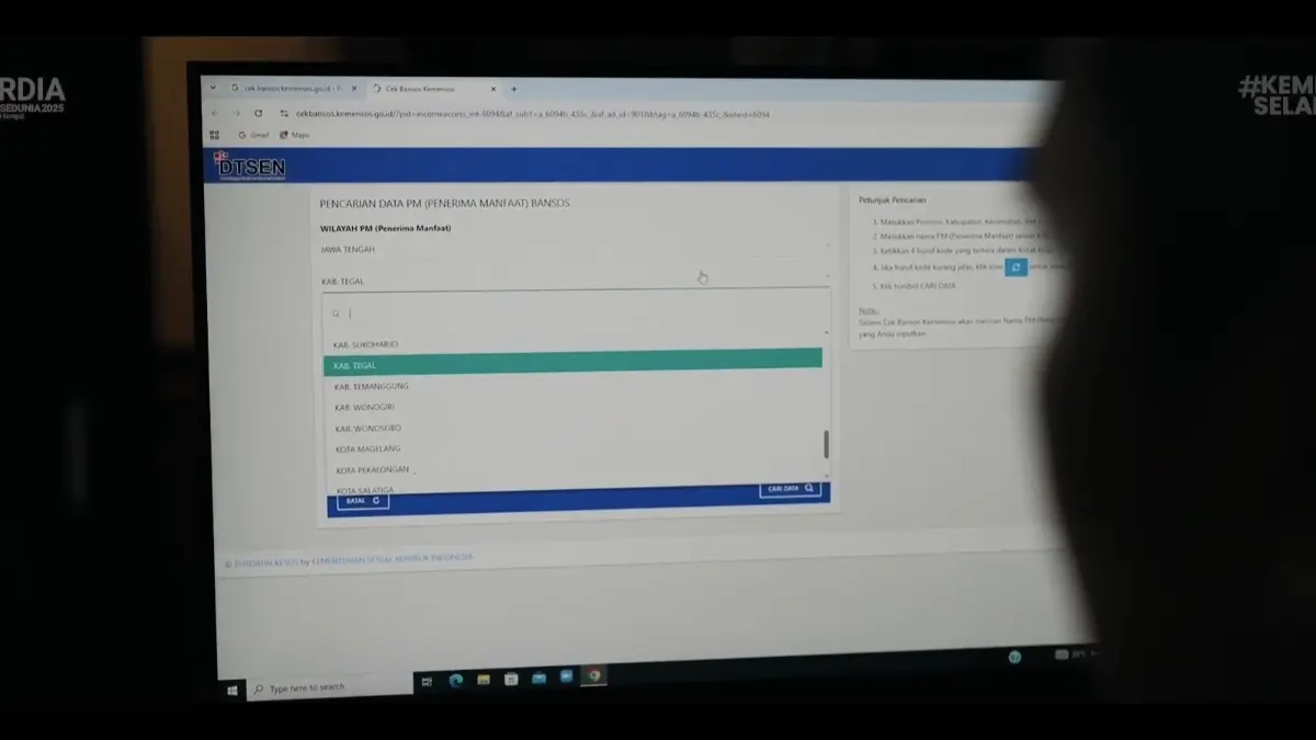 Ilustrasi data KPM bansos di DTSEN. (Foto: YouTube Kemensos RI)