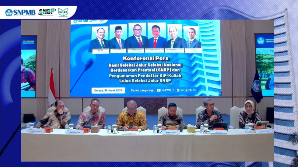 Konferensi pers hasil seleksi jalur SNBP dan pengumuman pendaftar KIP-Kuliah (Foto: Tangkap layar YouTube SNPMB ID)