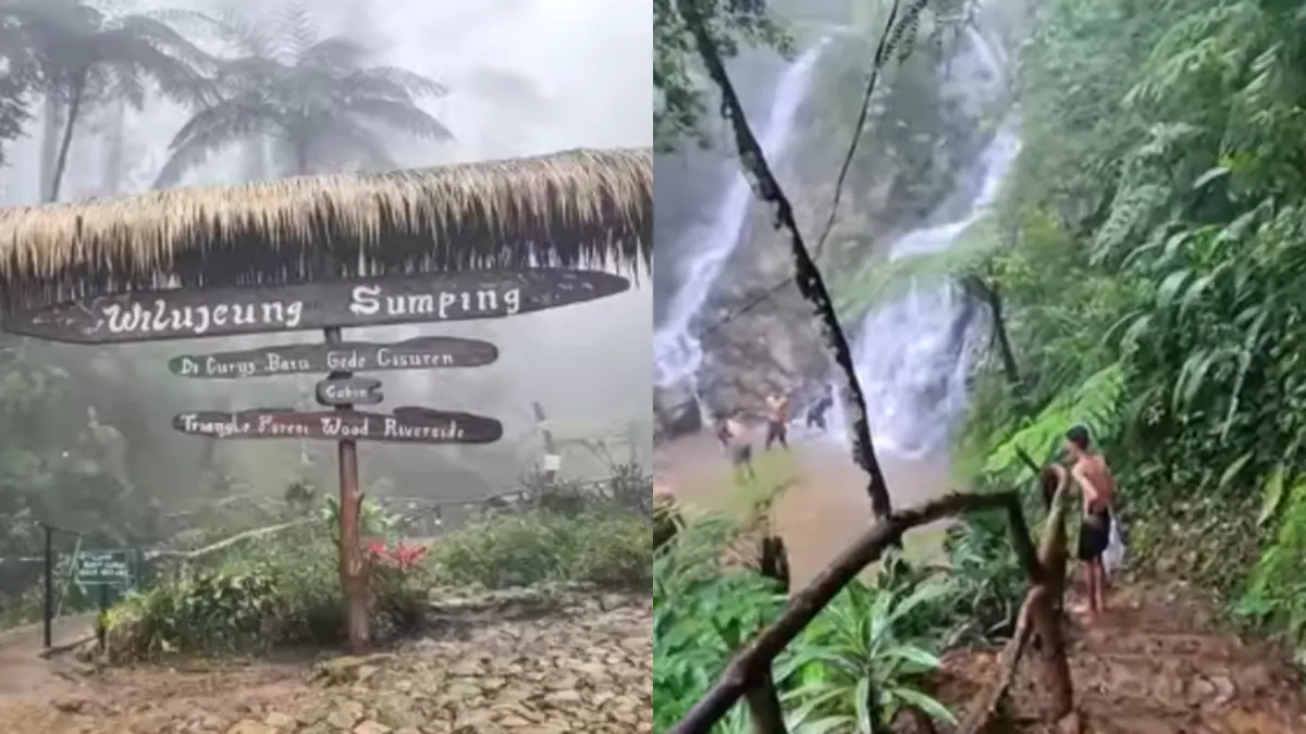 Curug Batu Gede Cisuren rekomendasi tempat liburan di Bogor. (Foto: YouTube Ade Ngider)