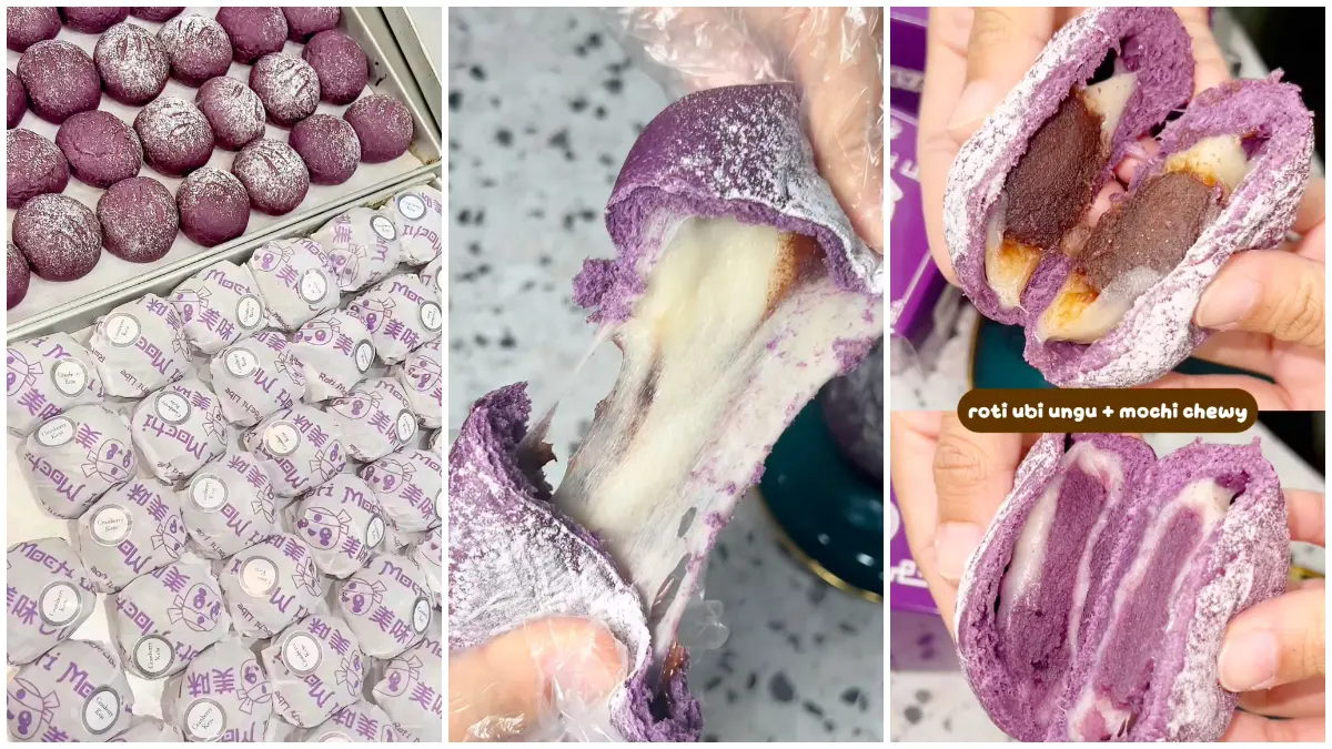 Tampilan Roti Mochi Ube yang jadi oleh-oleh baru dari Bogor. (Foto : Instagram @rotimochiube)