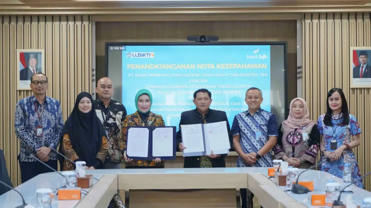 bank bjb terus kolaborasi bersama LLDIKTI Wilayah IV Jawa Barat dan Banten melalui penandatanganan Nota Kesepahaman. Foto: bjb for Radar Bogor