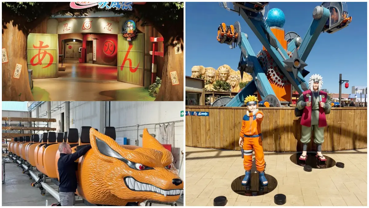 Suasana wahana Konoha Land bertema Naruto di Parc Spirou Provence, Prancis. (Foto: X/Twitter @animetv_jp)