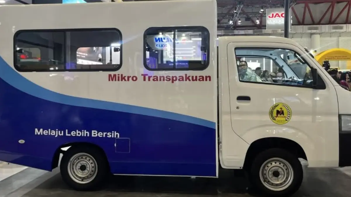 Mobil konsep angkutan umum modern saat dipamerkan dalam  GIICOMVEC 2026 yang digelar di JIExpo Kemayoran.(Facebook/Setir Kanan)