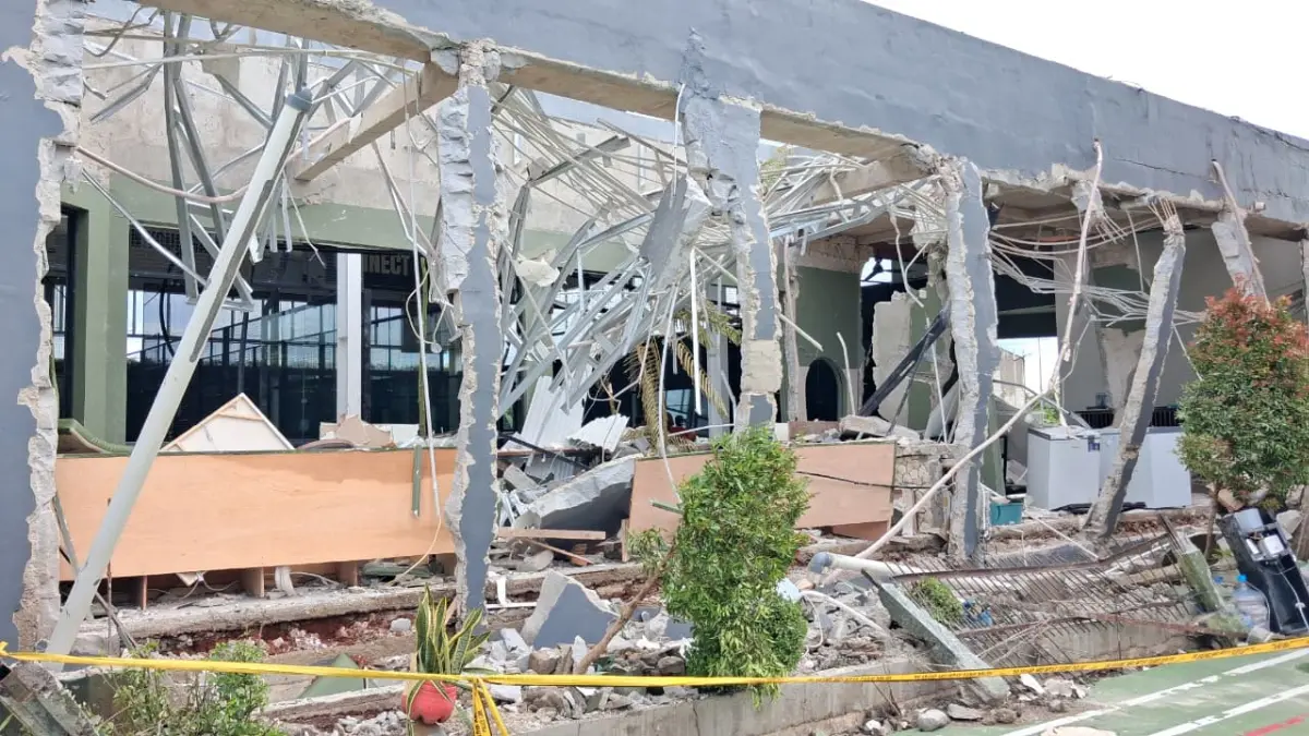 Pantauan Radar Bogor di lokasi kejadian lapangan padel di Desa Ciangsana Kecamatan Gunung Putri, Kabupaten Bogor, Kamis, 9 April 2026. (Muhammad Ali/Radar Bogor)