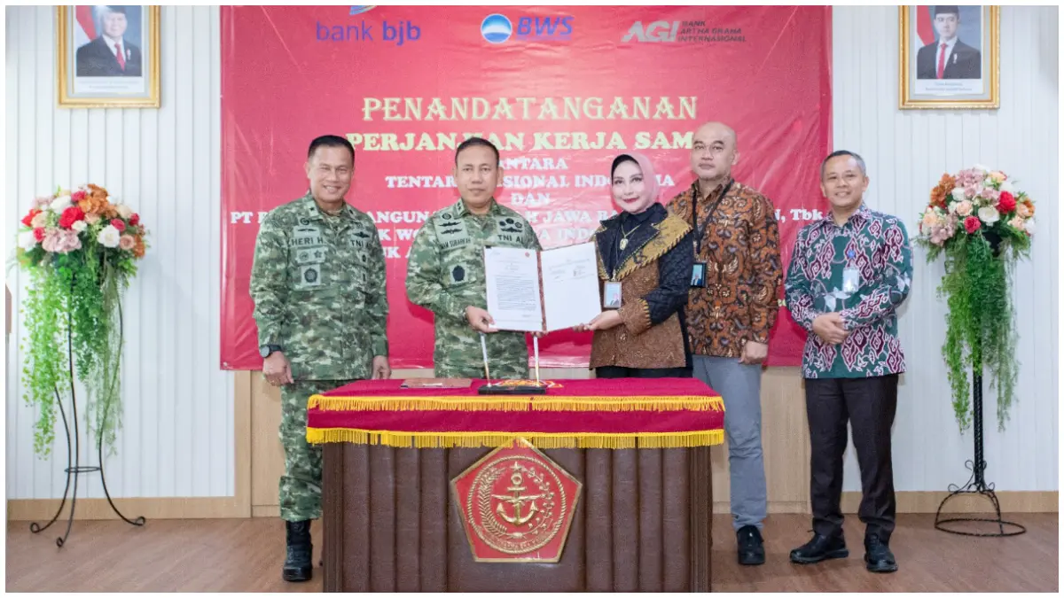 Penandatanganan perpanjangan perjanjian kerja sama layanan keuangan antara bank bjb dengan Mabes TNI di Cilangkap, Kamis 9 April 2026