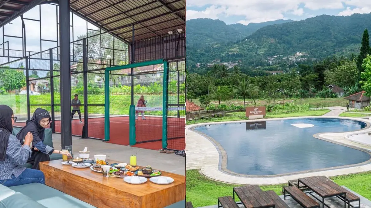Sensasi padel di tengah alam dengan udara sejuk khas Puncak di Richie Garden. (Foto: Instagram @richiegarden)
