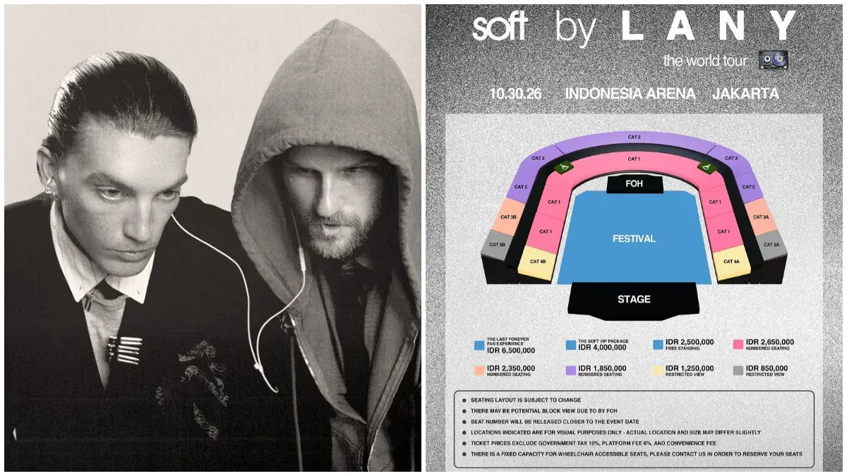 Unggahan resmi info harga tiketing dan denah tempat duduk konser LANY di Jakarta. (Foto: Akun Instagram @temgmt)