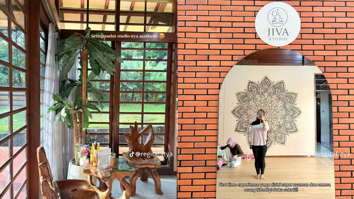 Yoga, innerwork, dan ketenangan hadir di satu tempat di JIVA Studio Bogor. (Foto: Tiktok @regitafatya)