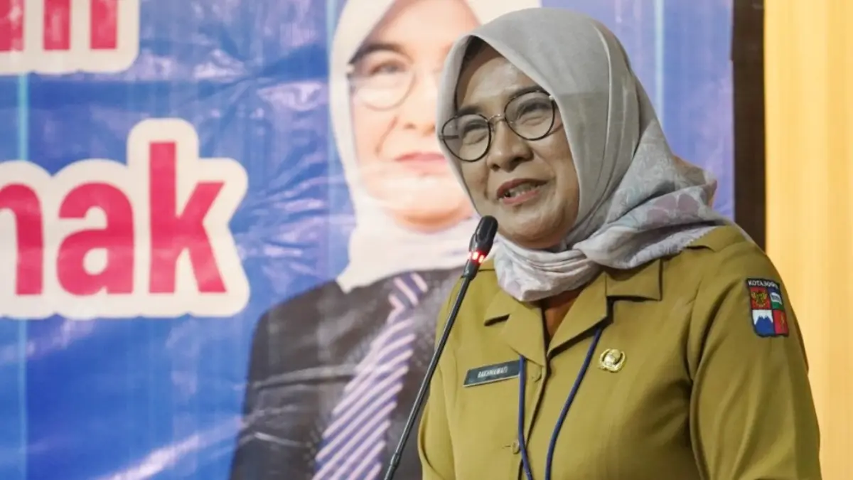 Kepala DP3A Kota Bogor Rakhmawati menyampaikan penggabungan DP3A dan DPPKB. (Dok. DP3A Kota Bogor)