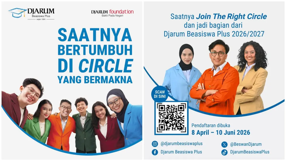 Informasi Beasiswa Djarum Plus 2026. (Foto : Instagram @djarumbeasiswaplus)
