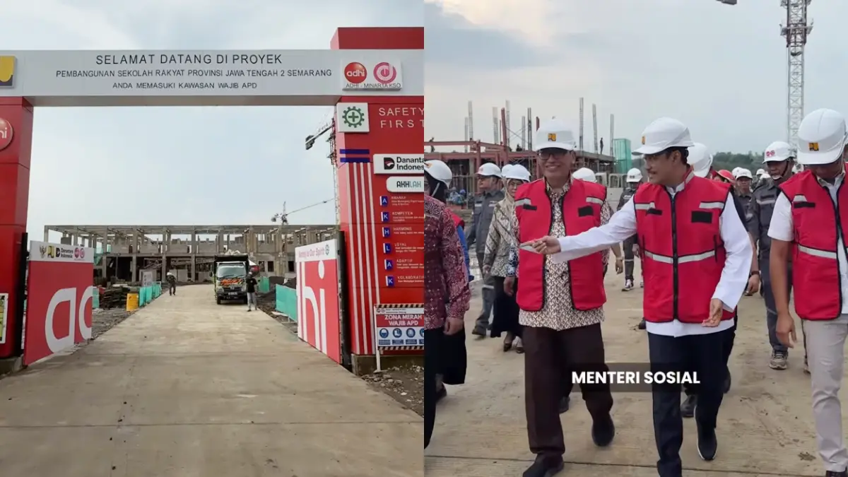 Menteri Sosial Saifullah Yusuf kunjungi lokasi proyek pembangunan Sekolah Rakyat di Semarang. (Foto: YouTube Kemensos RI)