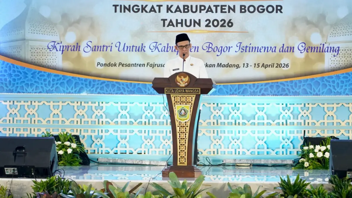 Wakil Bupati Bogor Ade Ruhandi atau Jaro Ade saat hadir pada Musabaqah Qiraatil Kutub (MQK) ke-2 tingkat Kabupaten Bogor. (Dok. Diskominfo Kabupaten Bogor)