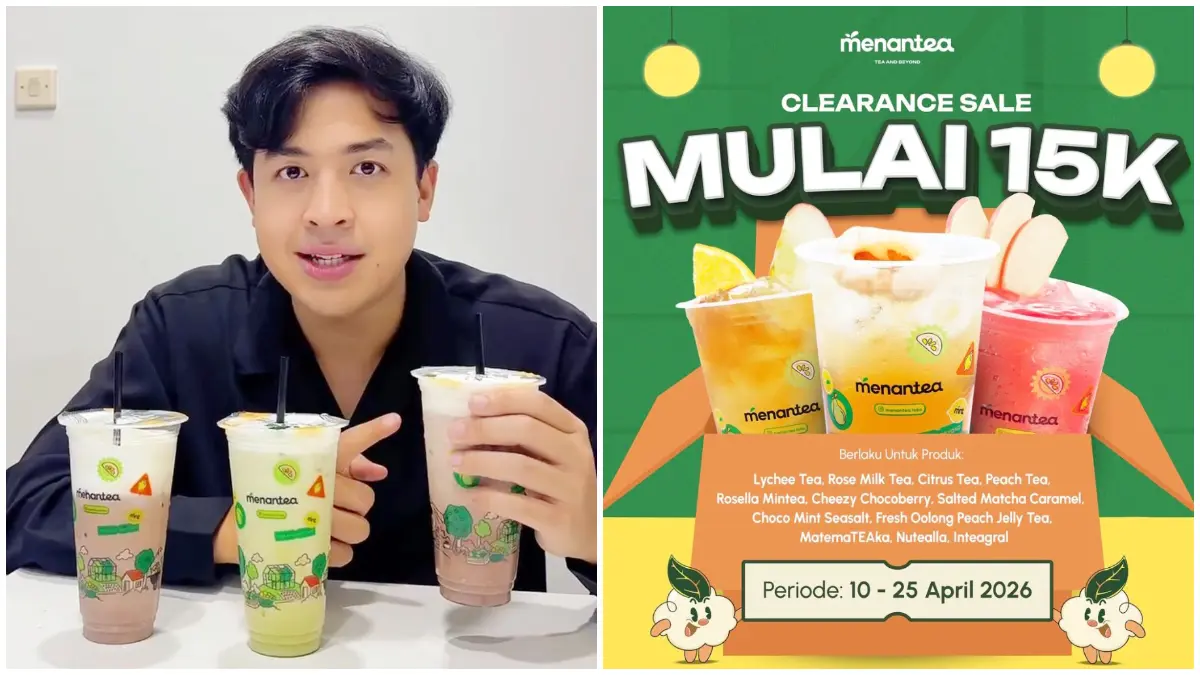 Ilustrasi Menantea dan promo clearance sale selama 15 hari. (Foto : Instagram @menantea.toko)