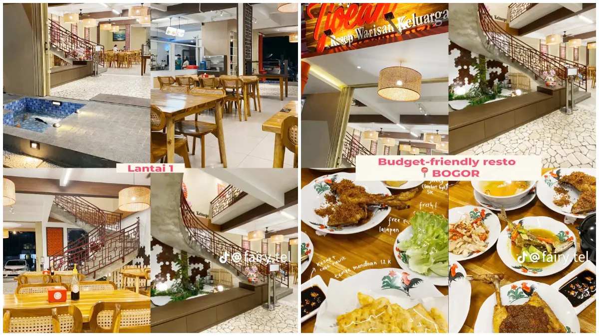 Pilihan menu lengkap dengan tempat luas dan nyaman di Ayam Goreng TJOEAN. (Foto: TikTok @fairy.tel)