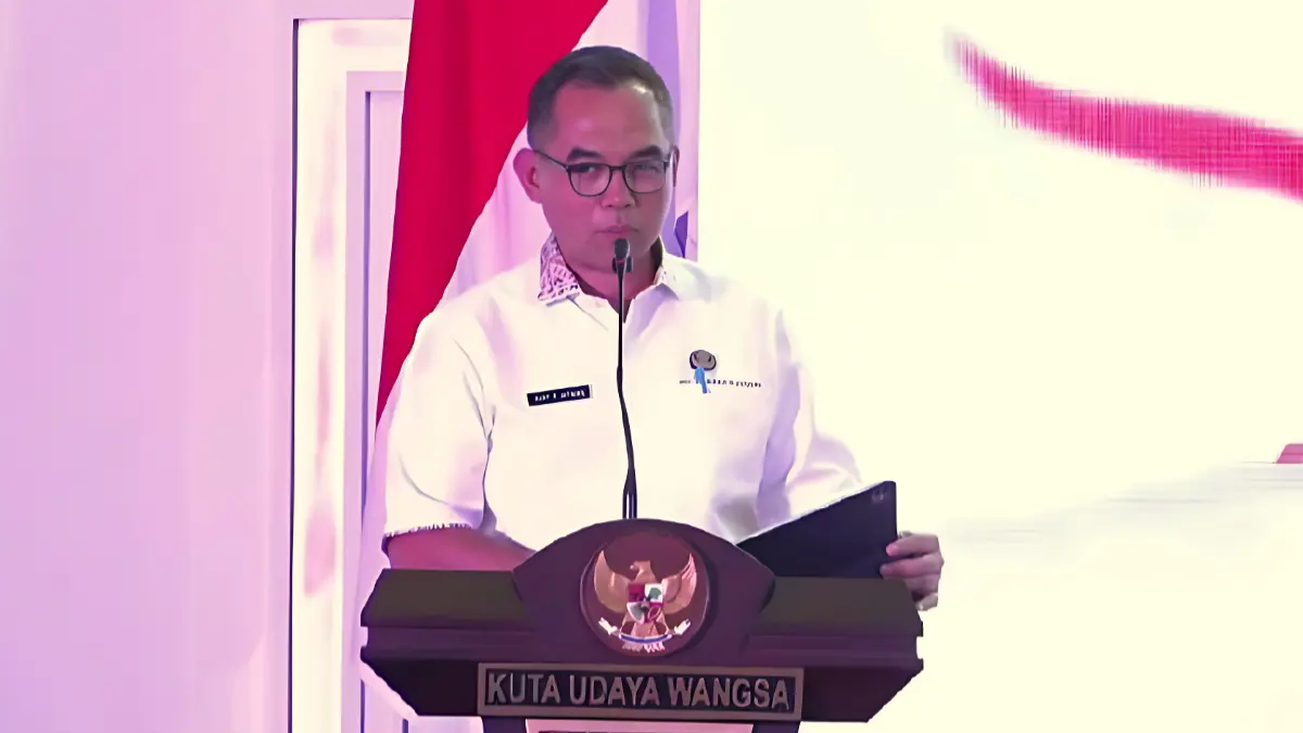Sekretaris Daerah Kabupaten Bogor, Ajat Rochmat Jatnika menjelaskan data wilayah.  (Radar Bogor)