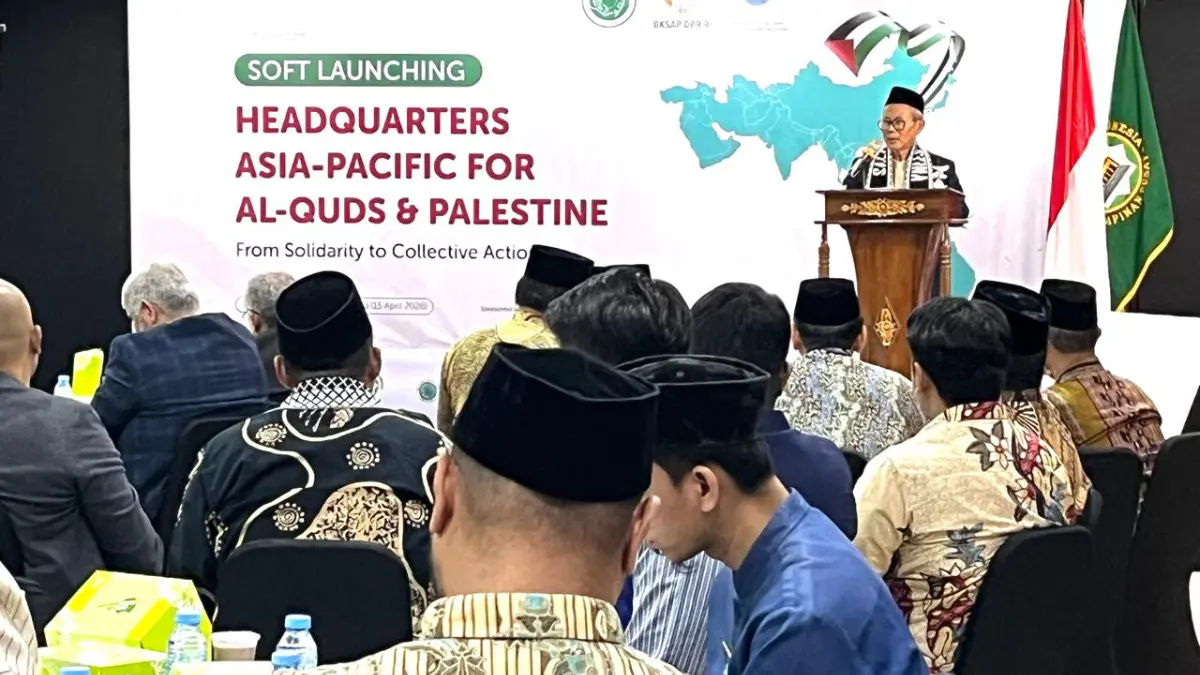Headquarters Asia Pacific Coalition for Al-Quds and Palestine resmi diluncurkan dalam sebuah acara di Gedung DMI, Jakarta. Foto: APCAP for Radar Bogor