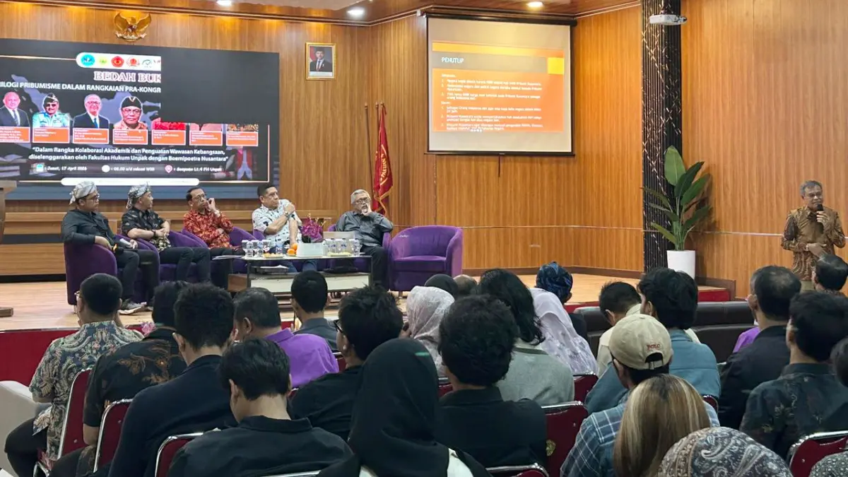 Bedah buku Trilogi Pribumisme di Universitas Pakuan (Unpak) Bogor, Jumat, 17 April 2026. (Fauzan/Radar Bogor)