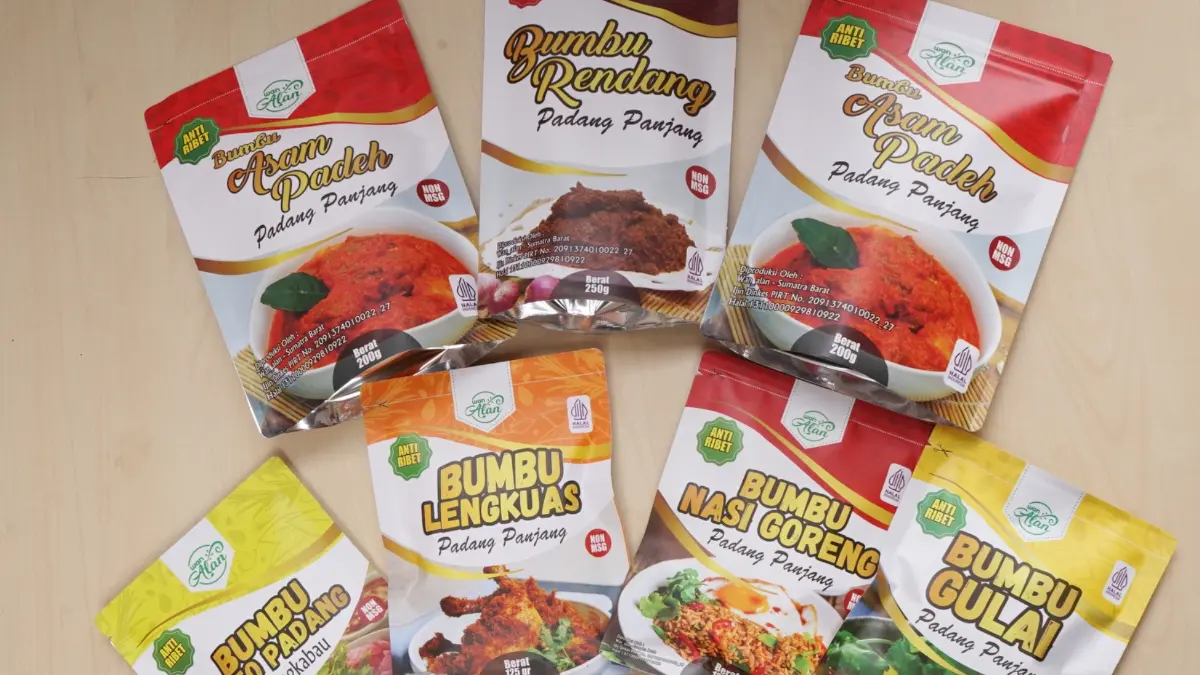 Bumbu instan asal Padang Panjang yang menembus pasar ekspor. (Dok. BRI)