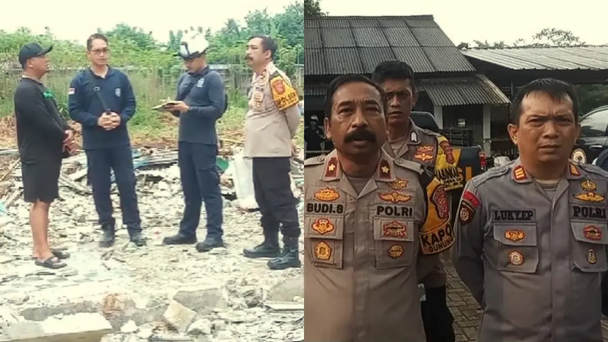 Kapolsek Gunungsindur Polres Bogor, Kompol Budi Santoso memberikan keterangan kepada wartawan. (Nasir/ Radar Bogor)