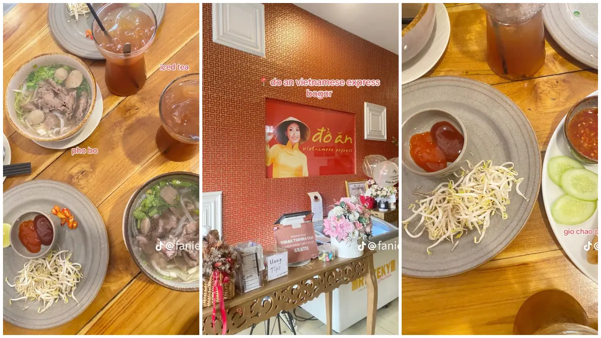 Menu hangat dan autentik khas Vietnam di Do An, Bogor. (Foto: Tiktok @fanie_fa)