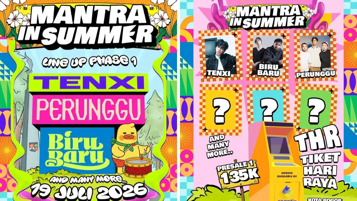 Unggahan resmi lineup konser Mantra In Summer. (Foto: Instagram @konsermantra)