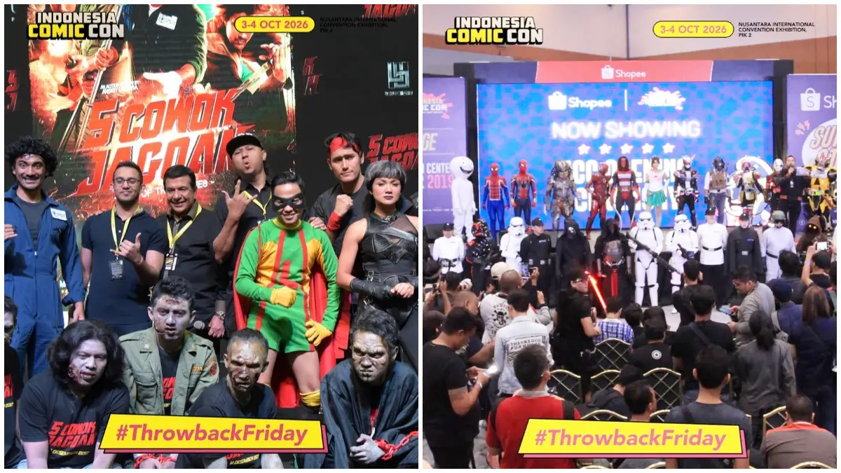 Poster resmi dan potret Indonesia Comic Con dari acara terlawasnya. (Foto: Instagram @indonesiacomiccon)