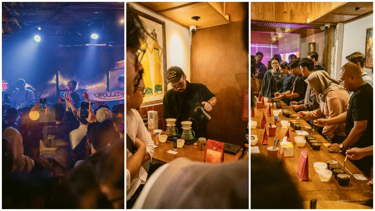 Suasana kegiatan Cupping and Bar Takeover di Kopikina Taman Heulang Bogor.
