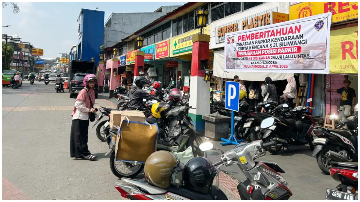 Kondisi terkini parkir sisi kanan di Jalan Suryakencana Kota Bogor. (Foto : Fauzan/Radar Bogor)