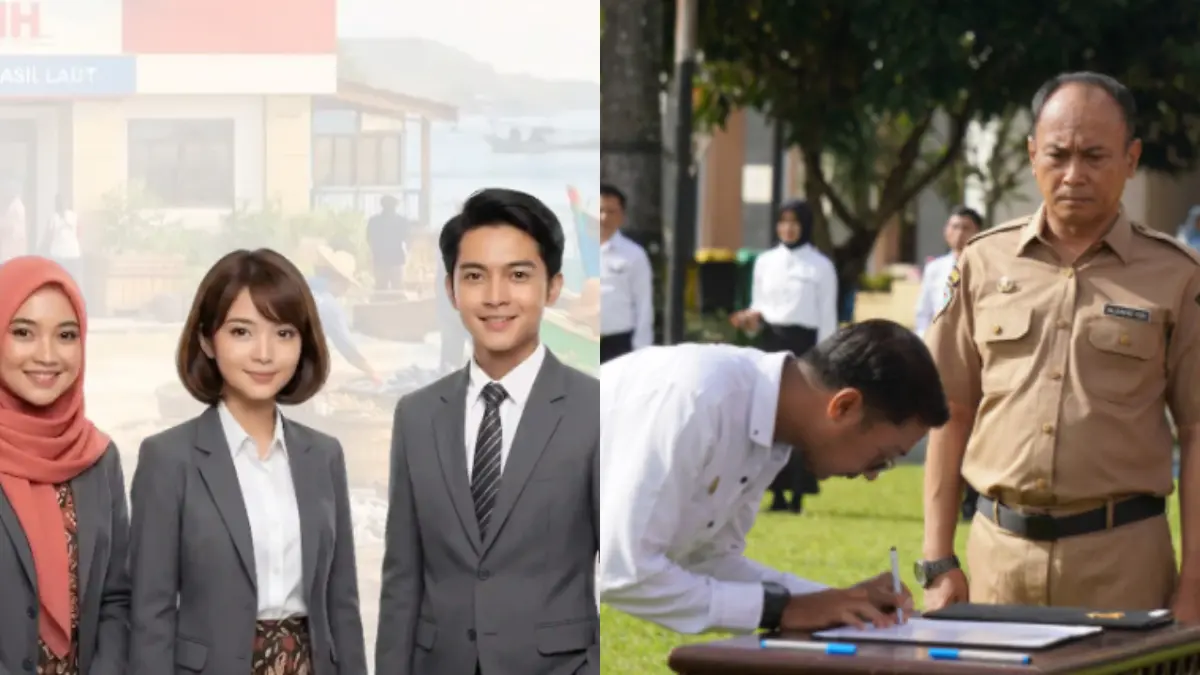 Ilustrasi pegawai SPPI Kopdes vs CPNS. (Foto: phtc.panselnas.go.id dan bkn.go.id)
