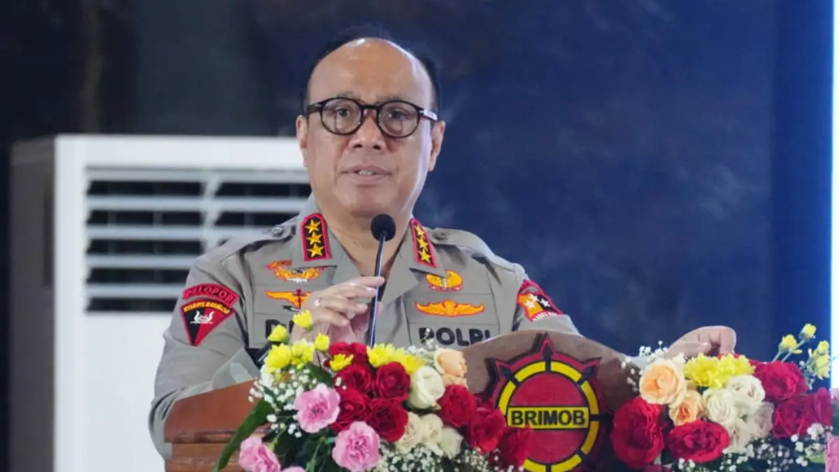 Wakapolri Komjen Pol Dedi Prasetyo saat menghadiri Rakernis Korps Brimob Polri Kamis, 23 April 2026. (Dok. Humas Brimob Polri)