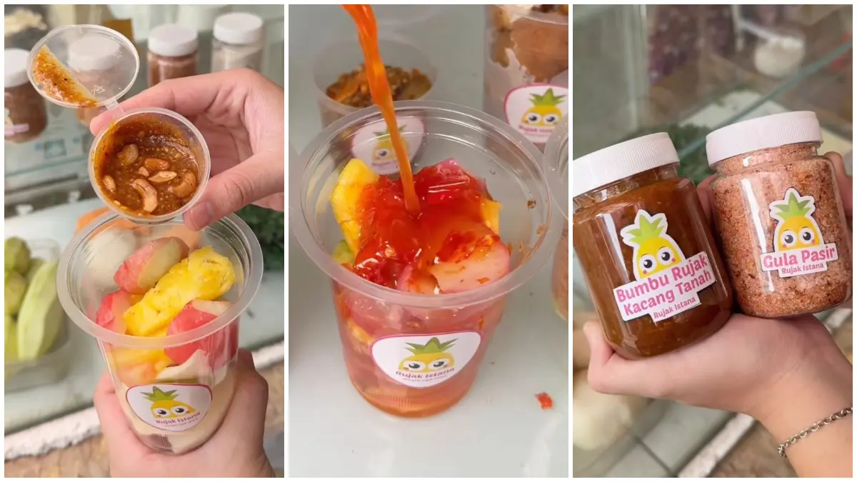 Beragam pilihan rujak segar di Kedai Rujak Istana, Bogor. (Foto: Instagram @jajanbarengnovi)